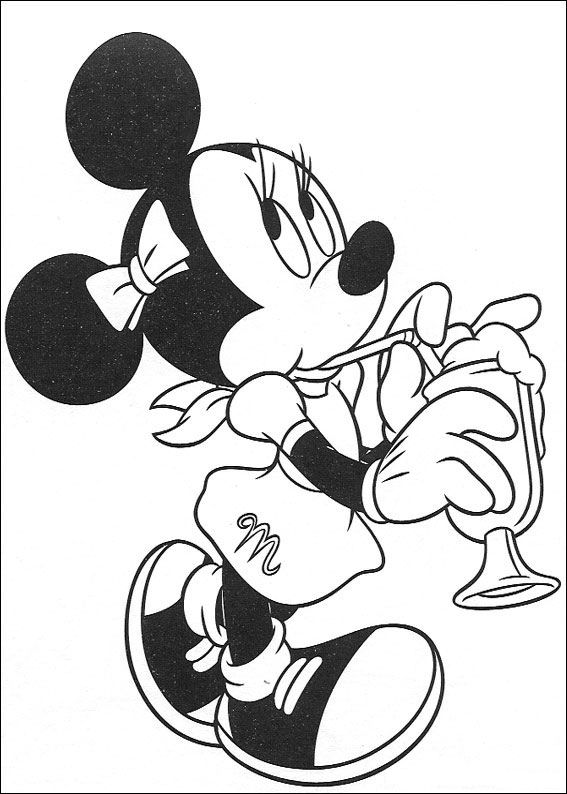 Plansa de colorat cu Minnie Mouse 10 2
